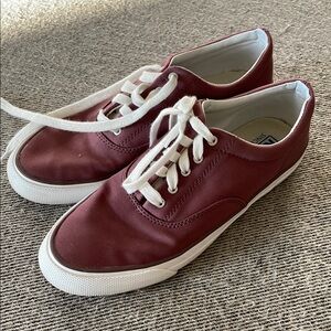 Women’s matte satin Keds Burgundy Canvas Sneakers